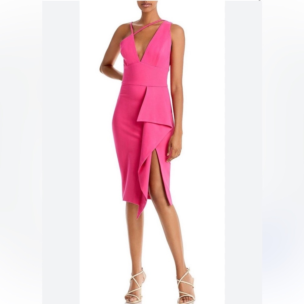 NWOT. Lavish Alice Size S Fuchsia Asymmetrical Dress